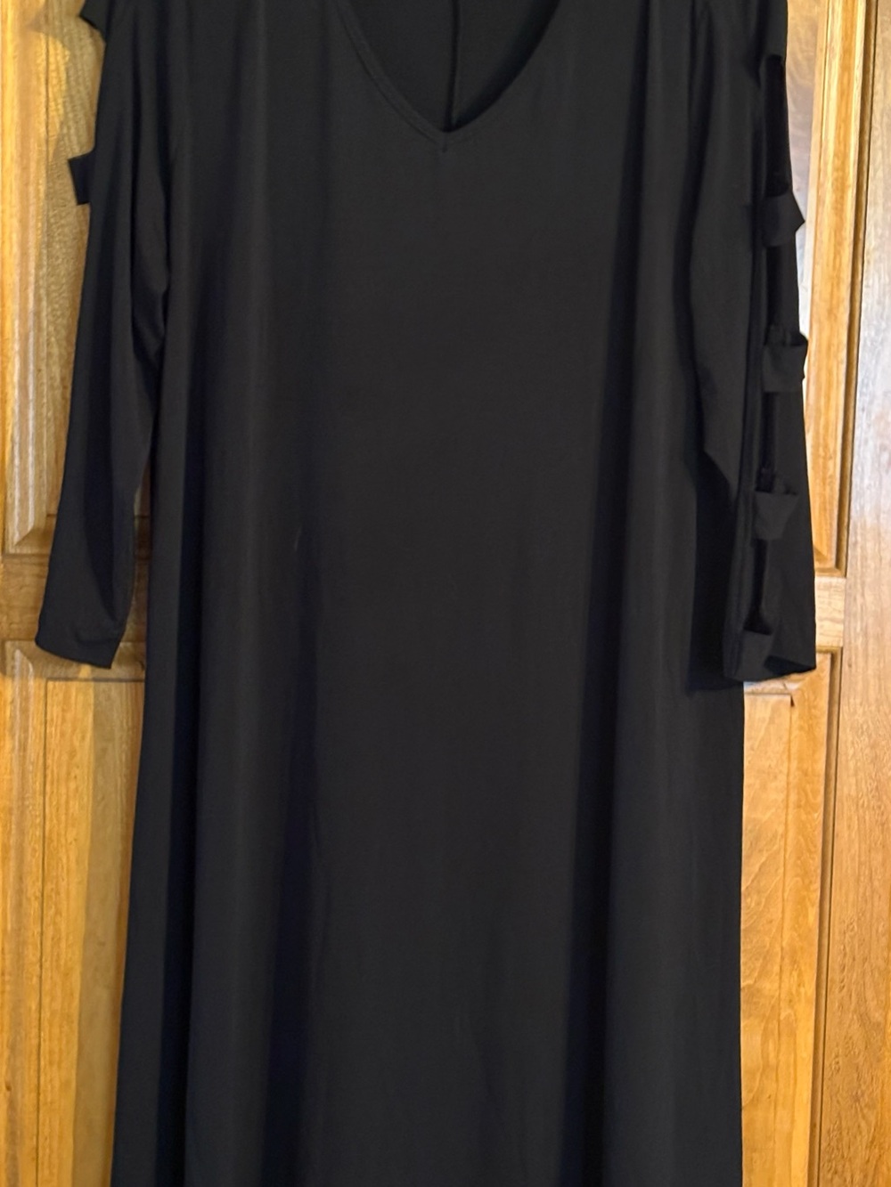 Kim Rogers Black Dress w/ Ladder Cutout Detailed Sleeves 2X